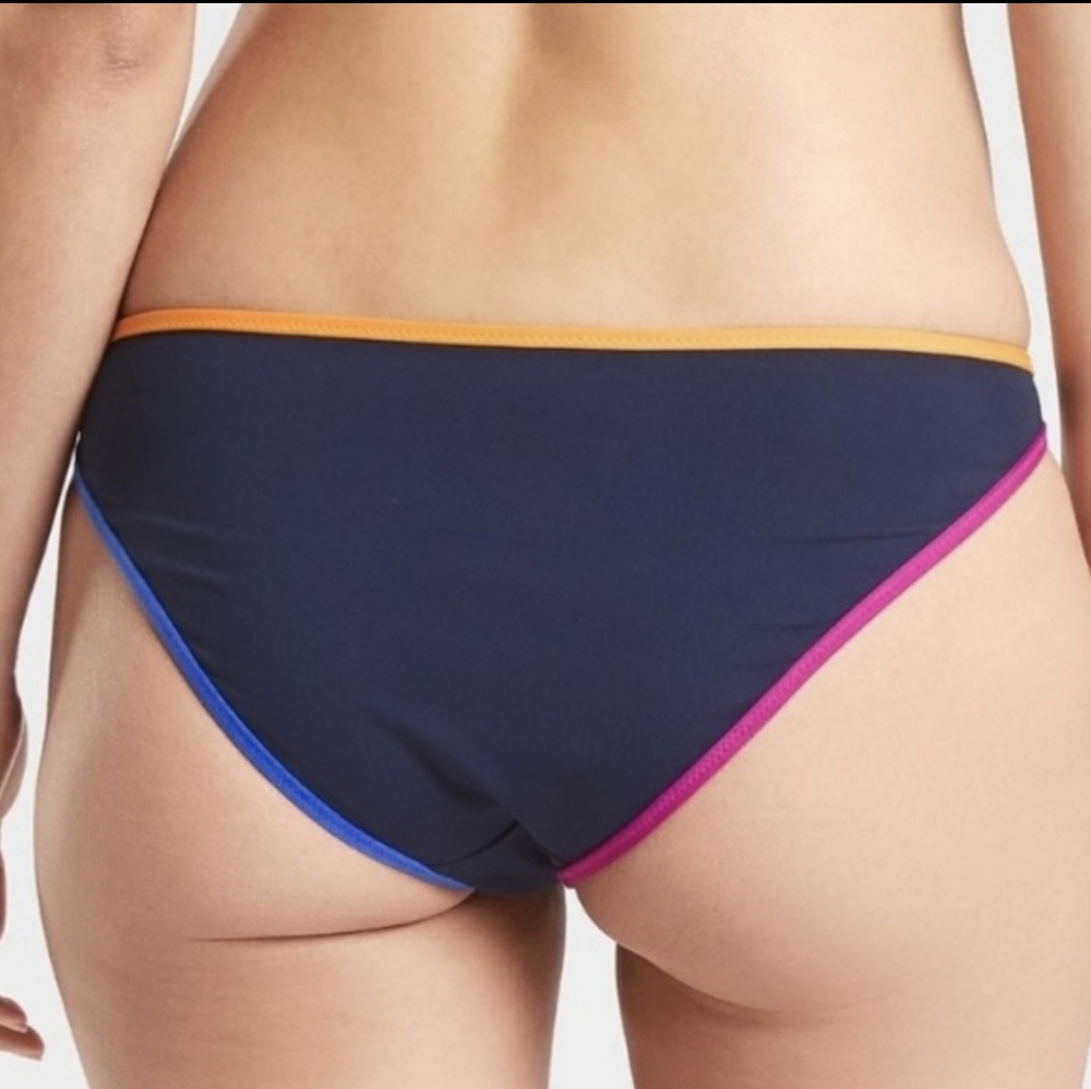 ATHLETA Navy Kapalua Bonded Hem Bikini Bottom XL - Picture 3 of 8